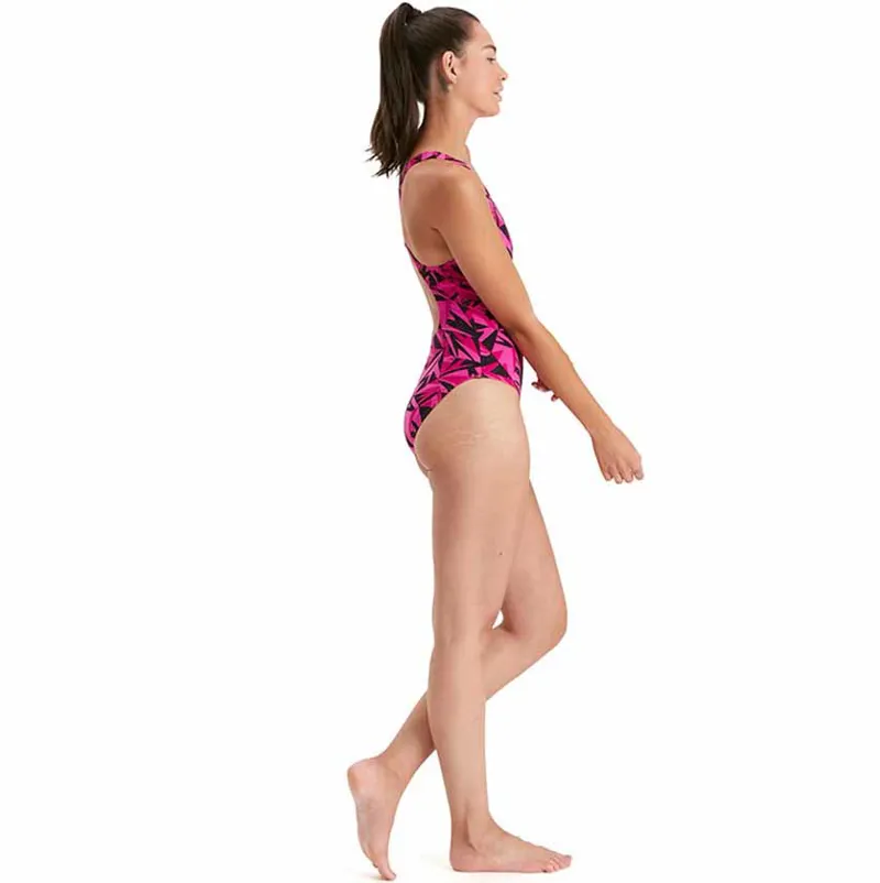 Speedo Women's Hyperboom Allover Medalist Swimsuit Pink-6